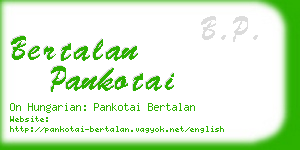 bertalan pankotai business card